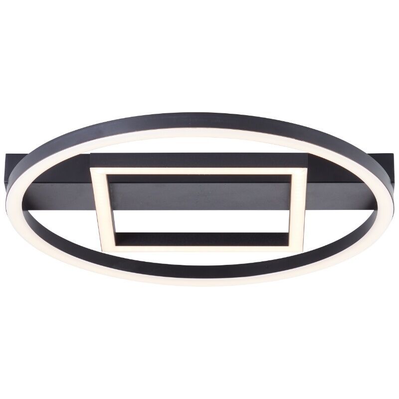 Lampe plafond noire design, Konrad, 20W, 3000K LED