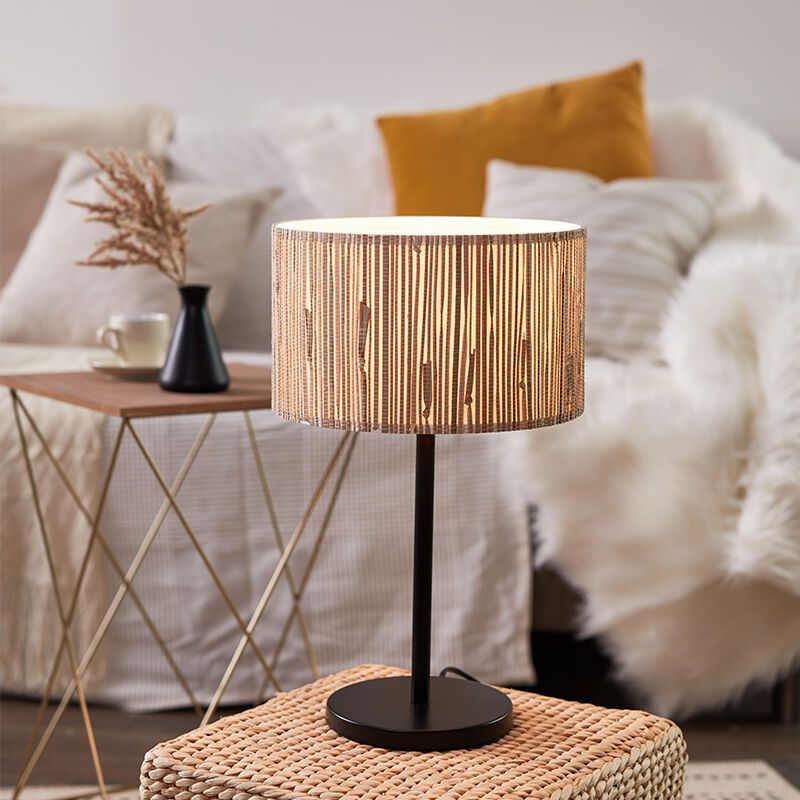 Lampe de table beige rustique, Wenda, avec interrupteur Lampe de table beige rustique, Wenda, avec interrupteur