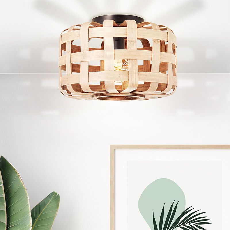 Lampe plafond en bois marronne, Virginie Lampe plafond en bois marronne, Virginie