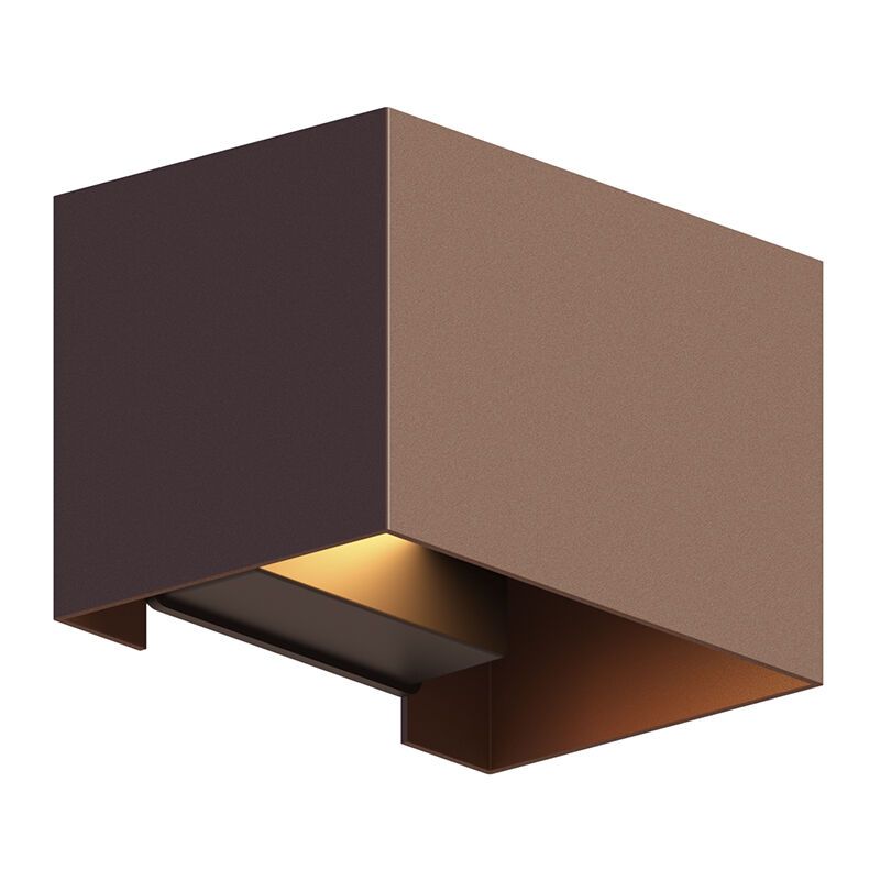 Applique up and down en aluminium couleur rouille, Dion, 7W, 3000K LED, IP54 Applique up and down en aluminium couleur rouille, Dion, 7W, 3000K LED, IP54