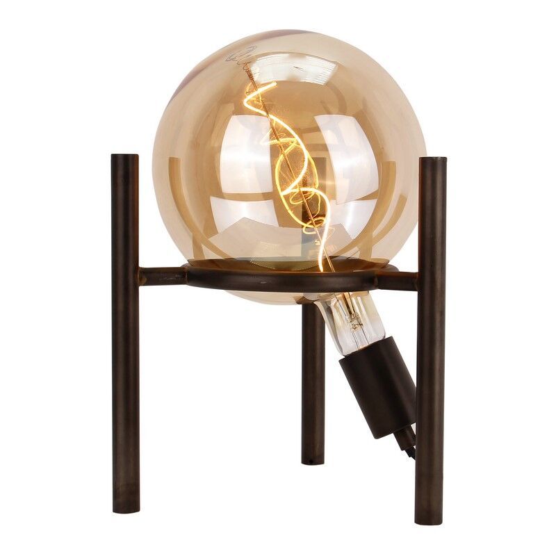 Lampe de table noire rétro, Alvin, avec interrupteur Lampe de table noire rétro, Alvin, avec interrupteur