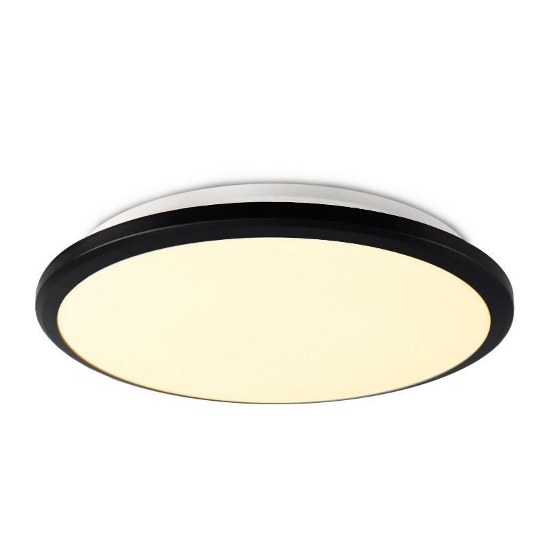 Lampe plafond noire en plastique, Joachim, 24W, 3000K LED Lampe plafond noire en plastique, Joachim, 24W, 3000K LED