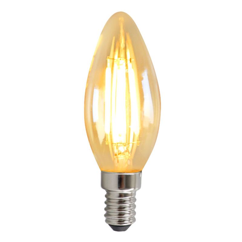 Dimmable E14 ampoule bougie LED, 3w, ambre verre, 2200K