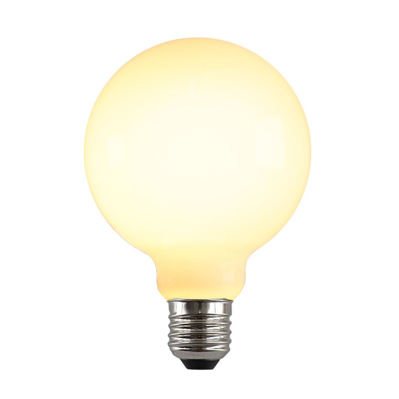 Dimmable E27 ampoule LED, G95, 5w, verre blanc, 2700k