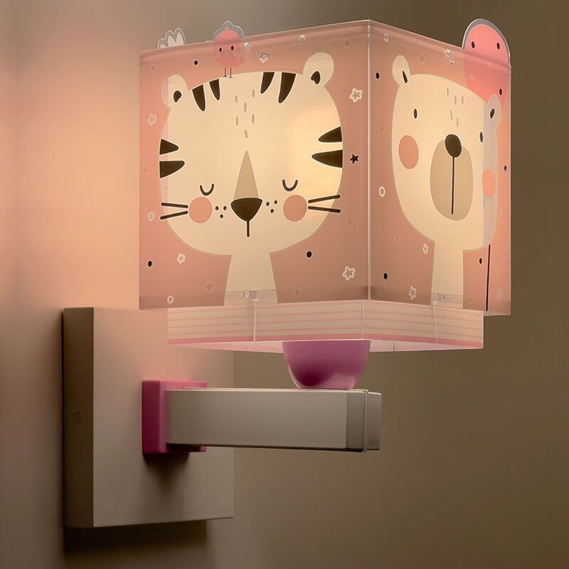 Applique murale pour enfants en plastique rose, Baby jungle Applique murale pour enfants en plastique rose, Baby jungle