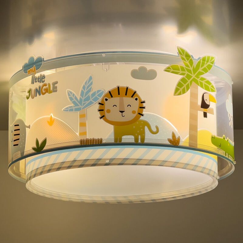 Plafonnier pour enfants en plastique multicolore, Jungle Plafonnier pour enfants en plastique multicolore, Jungle
