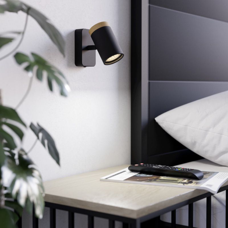 Spot mural noir en acier, Conradus, IP44