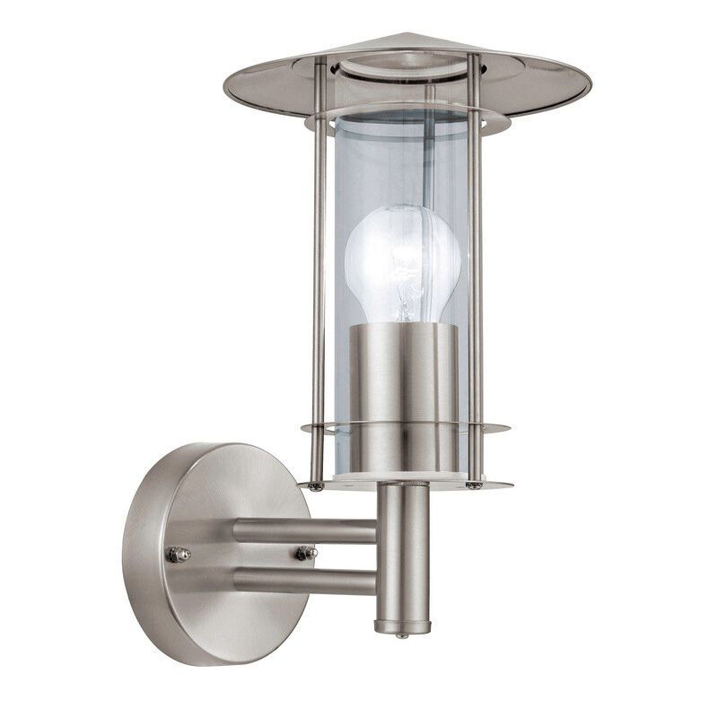 Luminaire extérieur argenté en acier inoxydable, Arabella, IP44