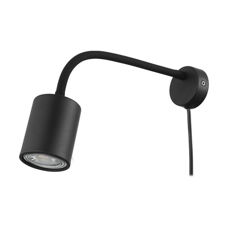 Spot plafond noir en acier, Samiha, avec interrupteur Spot plafond noir en acier, Samiha, avec interrupteur