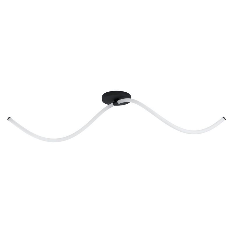 Lampe plafond noire en acier, Allal, 12W, 3000K LED Lampe plafond noire en acier, Allal, 12W, 3000K LED