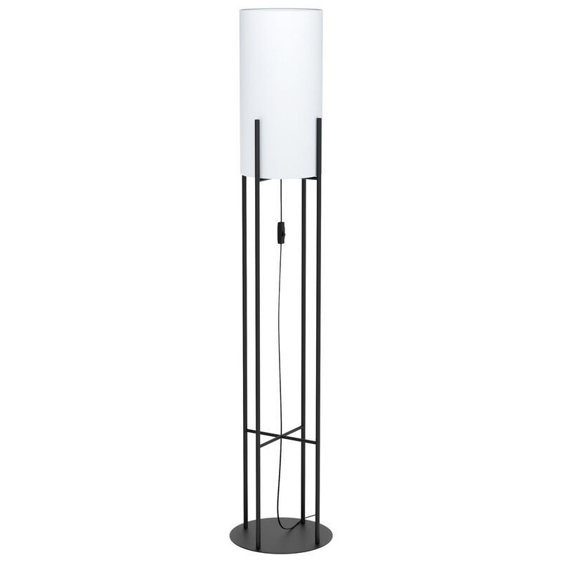 Lampadaire noir en acier, Patty, avec interrupteur