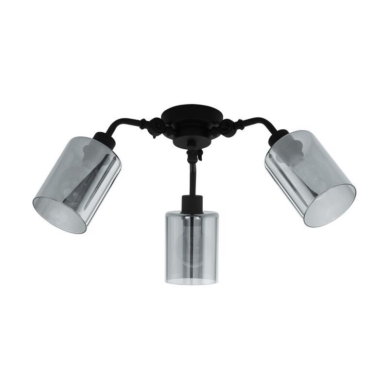 Lampe plafond noire en acier, Paola Lampe plafond noire en acier, Paola