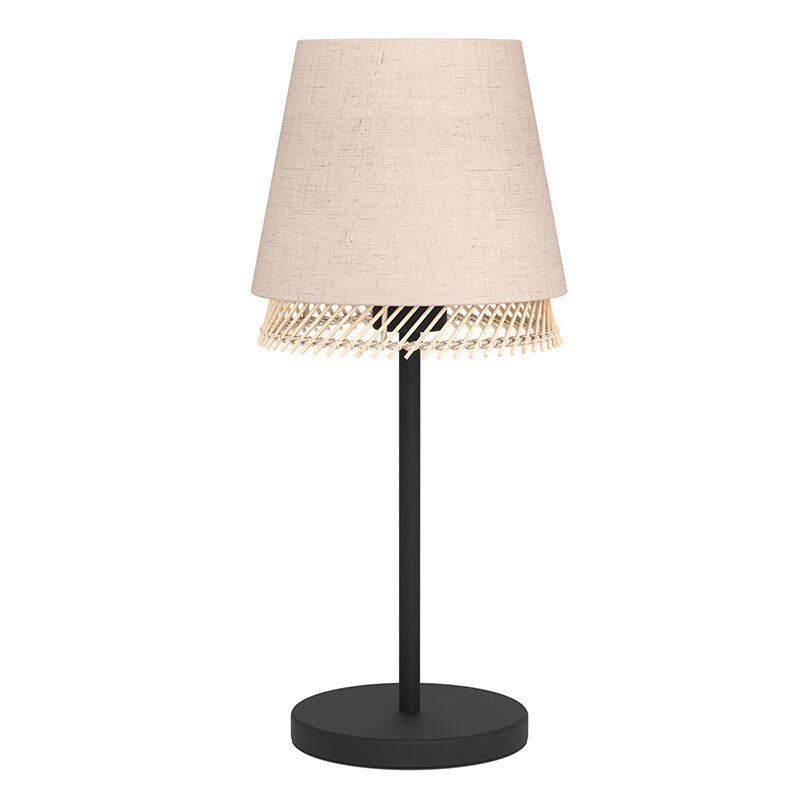 Lampe de table beige en tissu, Ruby, avec interrupteur Lampe de table beige en tissu, Ruby, avec interrupteur