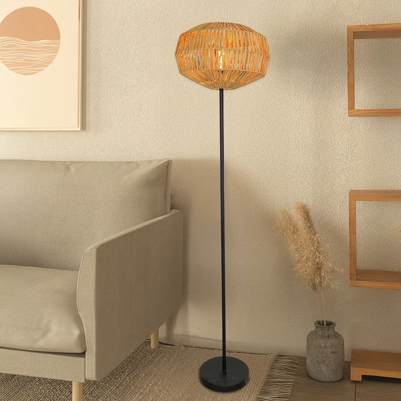 Lampadaire en papier marron, Serhan, avec interrupteur Lampadaire en papier marron, Serhan, avec interrupteur