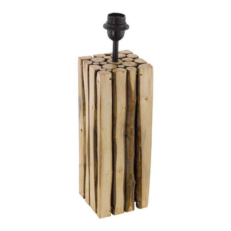 Lampe de table sans abat-jour en bois marronne, Kick, avec interrupteur Lampe de table sans abat-jour en bois marronne, Kick, avec interrupteur
