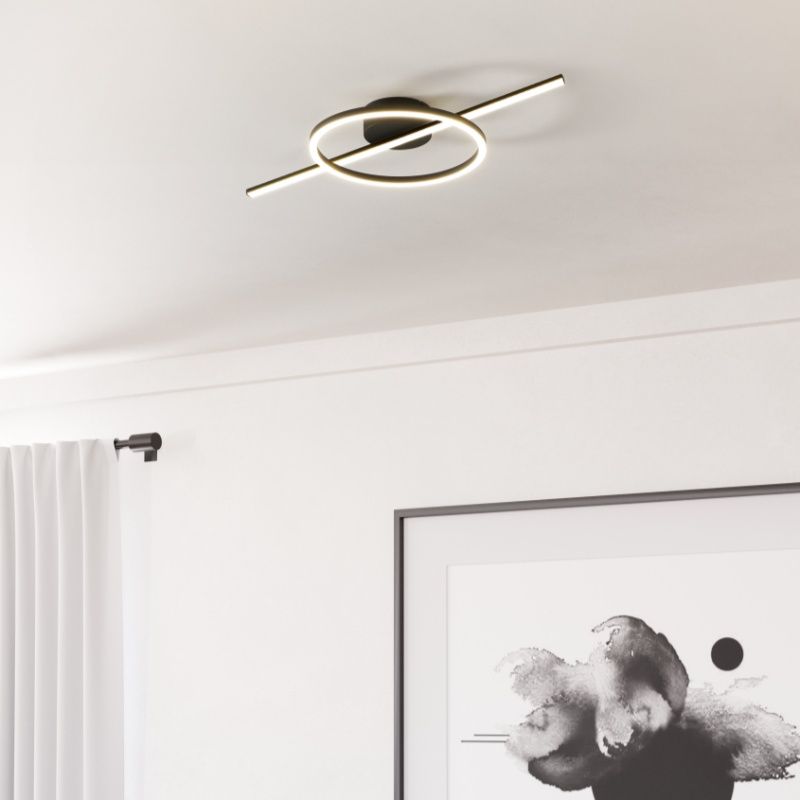 Plafonnier noir en plastique, Xam, 19,5W, white switch LED Plafonnier noir en plastique, Xam, 19,5W, white switch LED