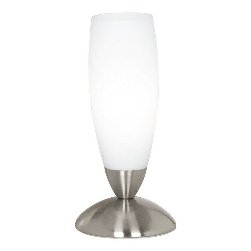 Lampe de table nickel en verre, Enland, avec interrupteur Lampe de table nickel en verre, Enland, avec interrupteur