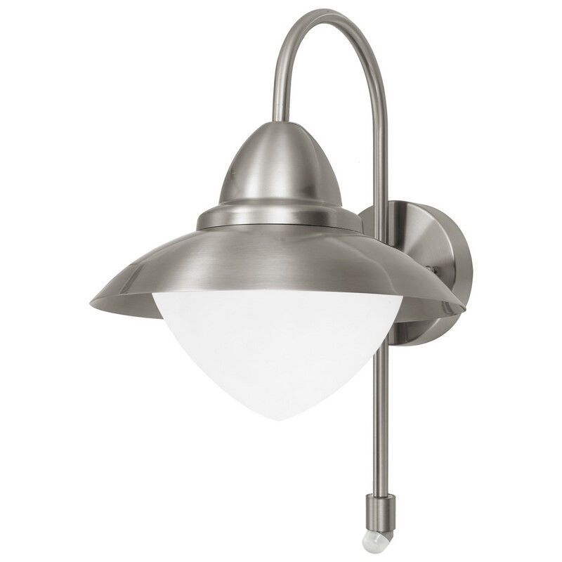 Applique extérieur avec détecteur de mouvement argentée en verre, Elayza, IP44 Applique extérieur avec détecteur de mouvement argentée en verre, Elayza, IP44