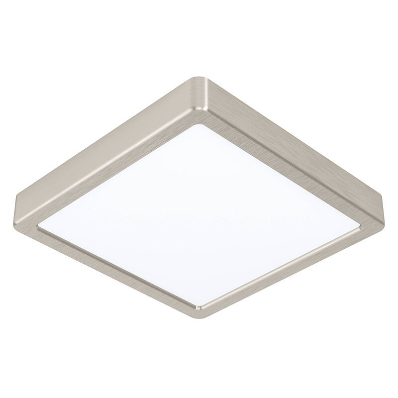 Plafonnier connecté nickel en plastique, Geraldo, 16,5W, blanc chaud à froid réglable LED, IP44 Plafonnier connecté nickel en plastique, Geraldo, 16,5W, blanc chaud à froid réglable LED, IP44
