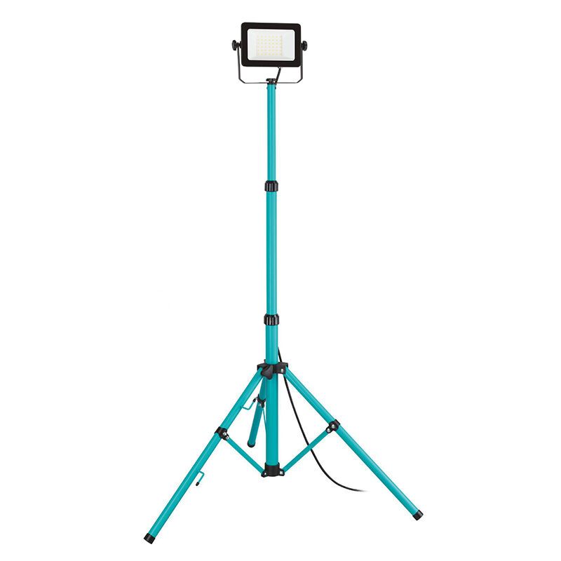 Lampe de chantier bleue en aluminium, Angelos, 30W, 4000K LED, IP65, avec interrupteur