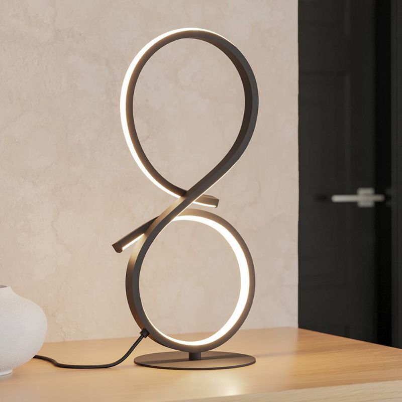 Lampe de table noire en aluminium, Thekla, 11,4W, 3000K LED, avec interrupteur