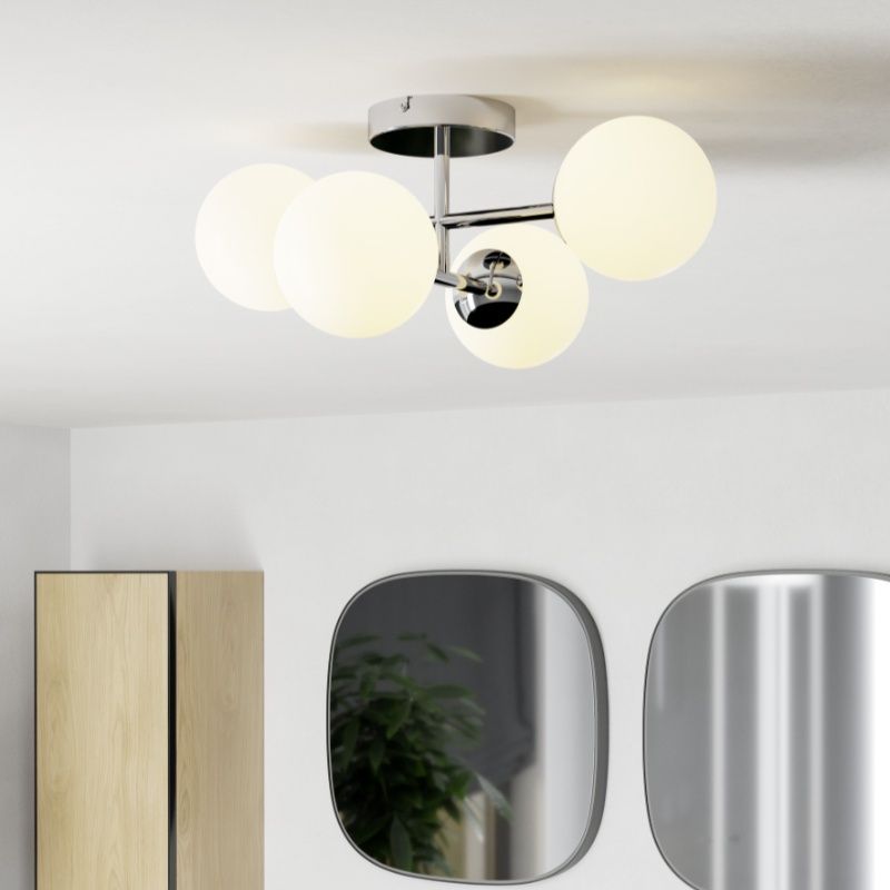 Plafonnier chromé en acier, Cornee, 4,2W, 2700K LED, IP44