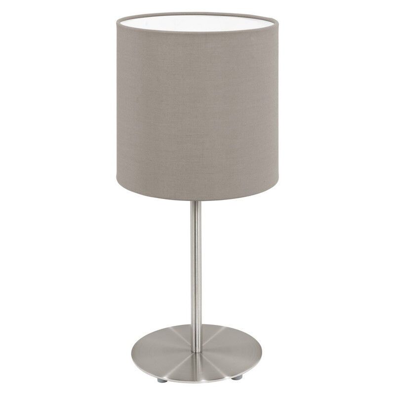Lampe de table taupe en tissu, Abano, avec interrupteur