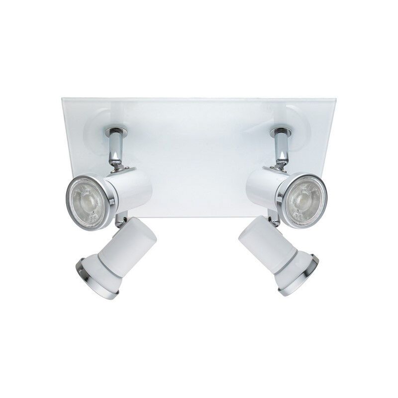 Spot plafond chromé en verre, Jasmijn, IP44 Spot plafond chromé en verre, Jasmijn, IP44