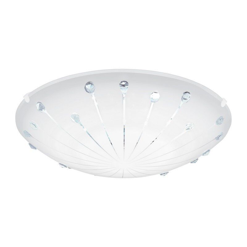 Plafonnier blanc en verre, Bennet, 11W, 3000K LED