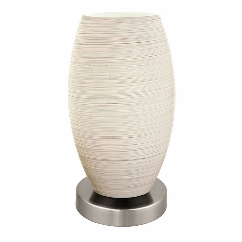 Lampe de table nickel en acier, Angelino, avec interrupteur