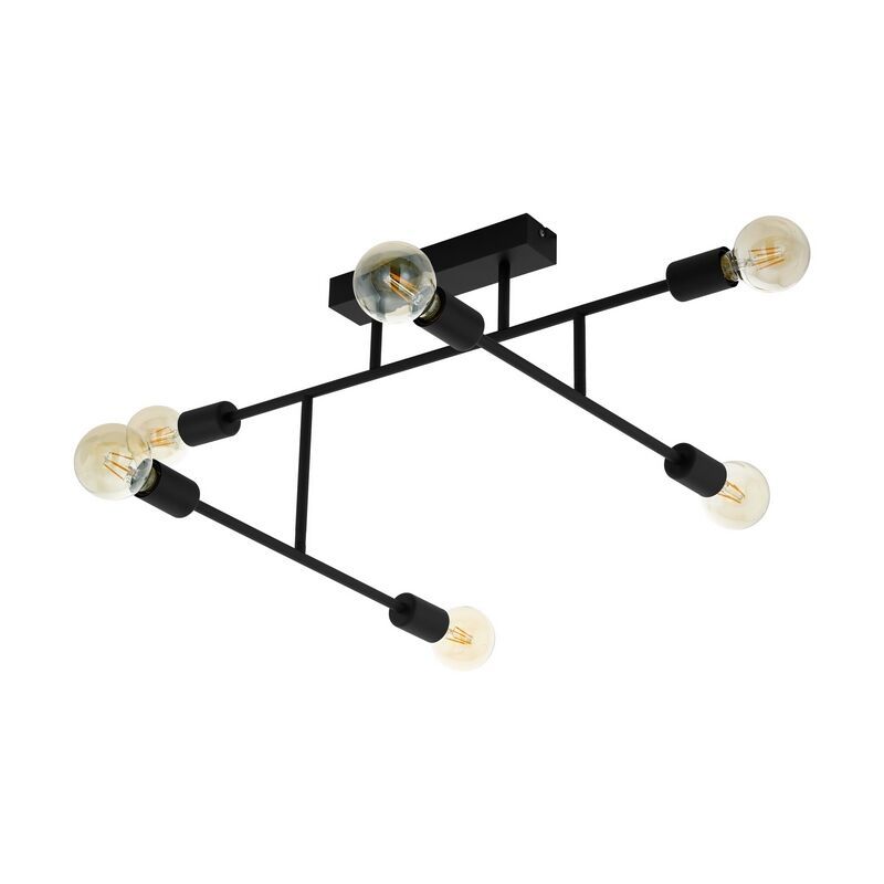 Lampe plafond noire en acier, Anica Lampe plafond noire en acier, Anica