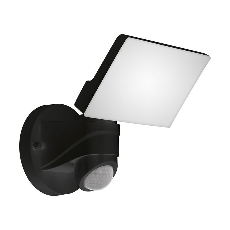 Applique extérieur avec détecteur de mouvement noire en plastique, Joselien, 13W, 5000K LED, IP44