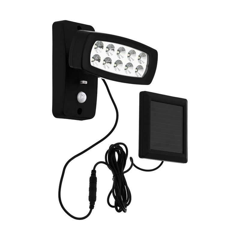 Applique solaire extérieur noire en plastique, Fuat, 2W, 3000K LED, IP44 Applique solaire extérieur noire en plastique, Fuat, 2W, 3000K LED, IP44