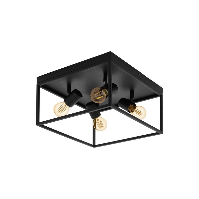 Lampe plafond noire en acier, Tyrza