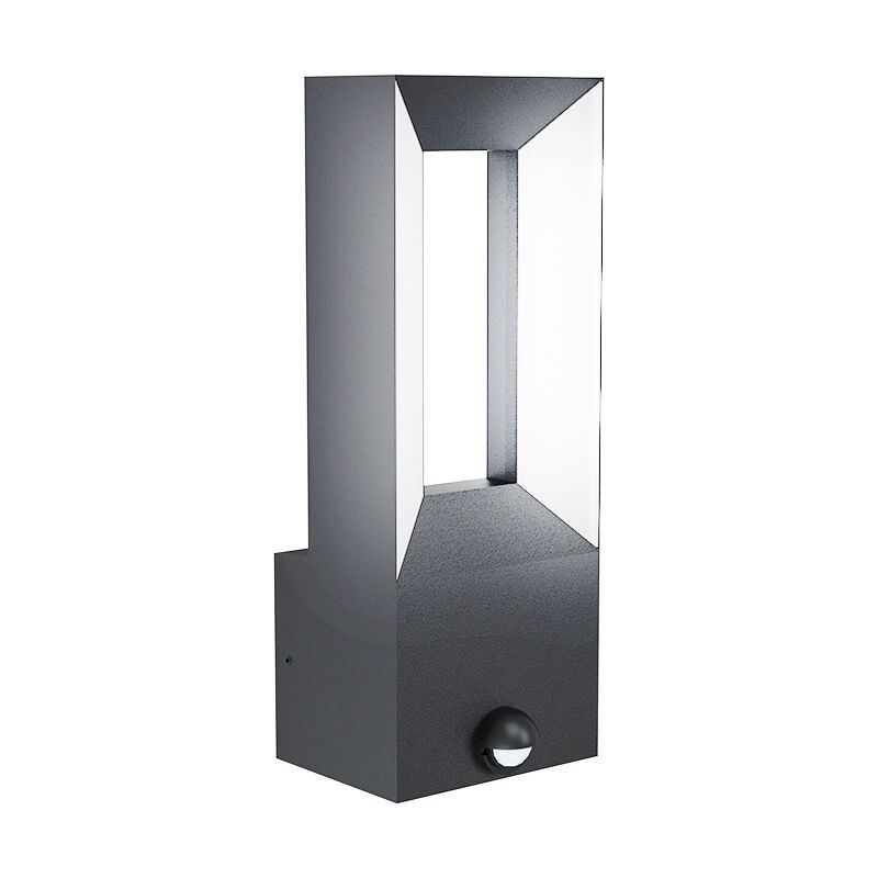 Applique extérieur avec détecteur de mouvement noire en aluminium, Larisa, 5W, 3000K LED, IP44