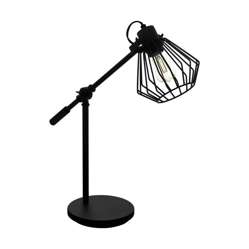 Lampe de table noire en acier, Valentijn, avec interrupteur Lampe de table noire en acier, Valentijn, avec interrupteur