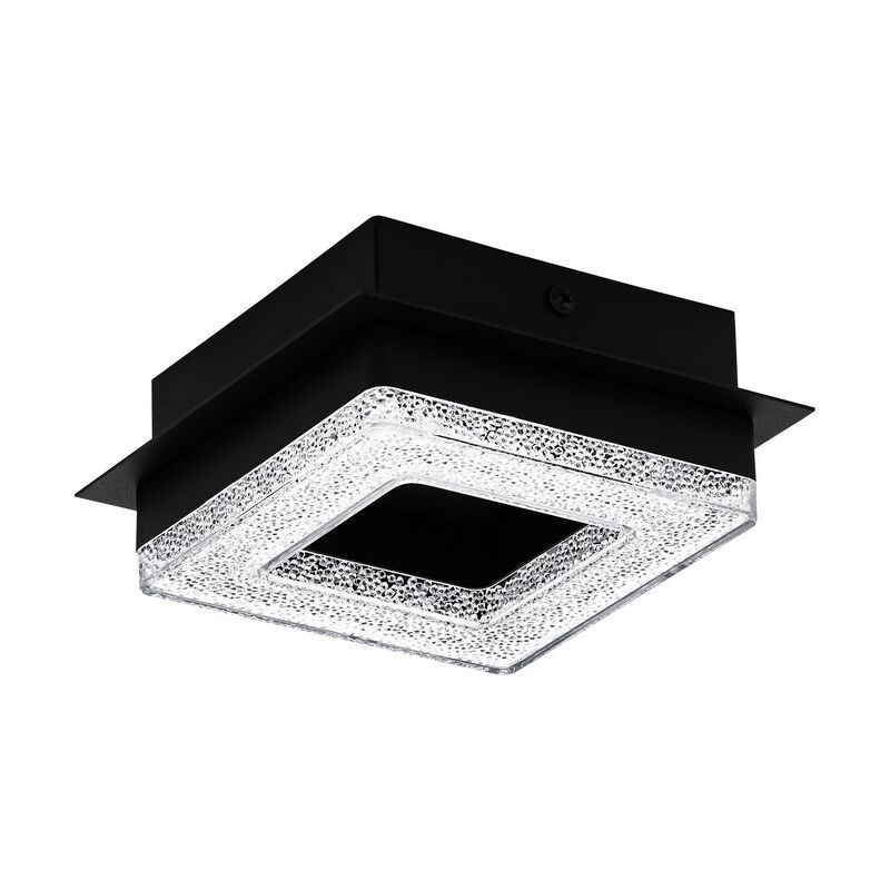 Lampe plafond noire en acier, Arjo, 4W, 3000K LED