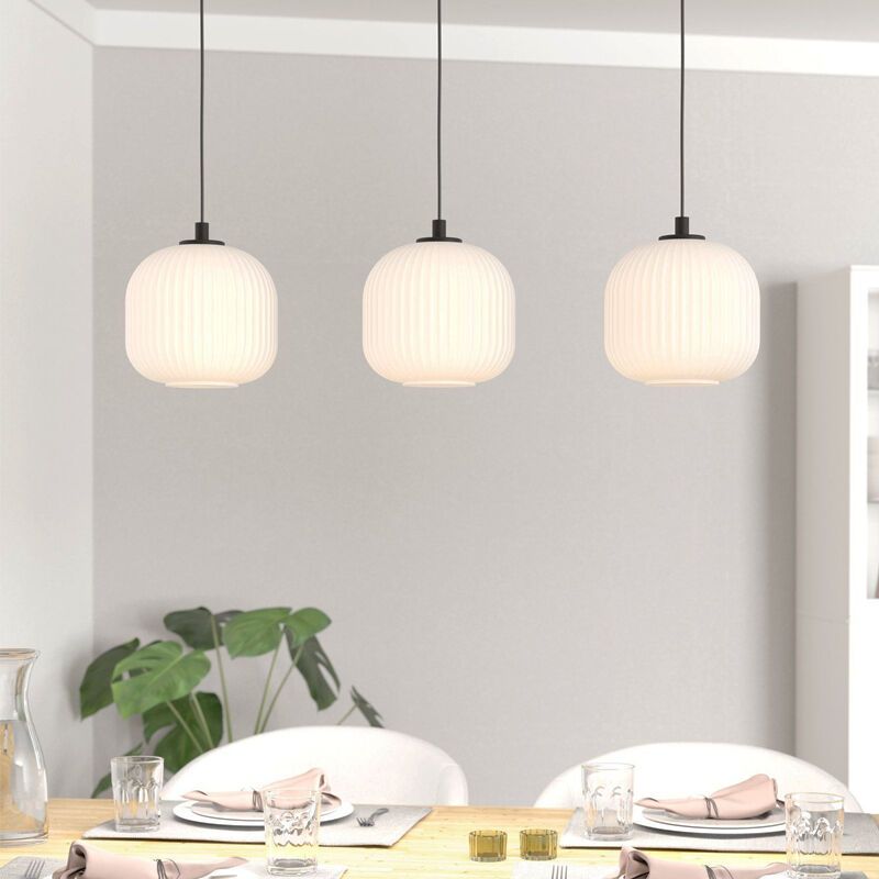 Suspension blanche en verre, Elvera