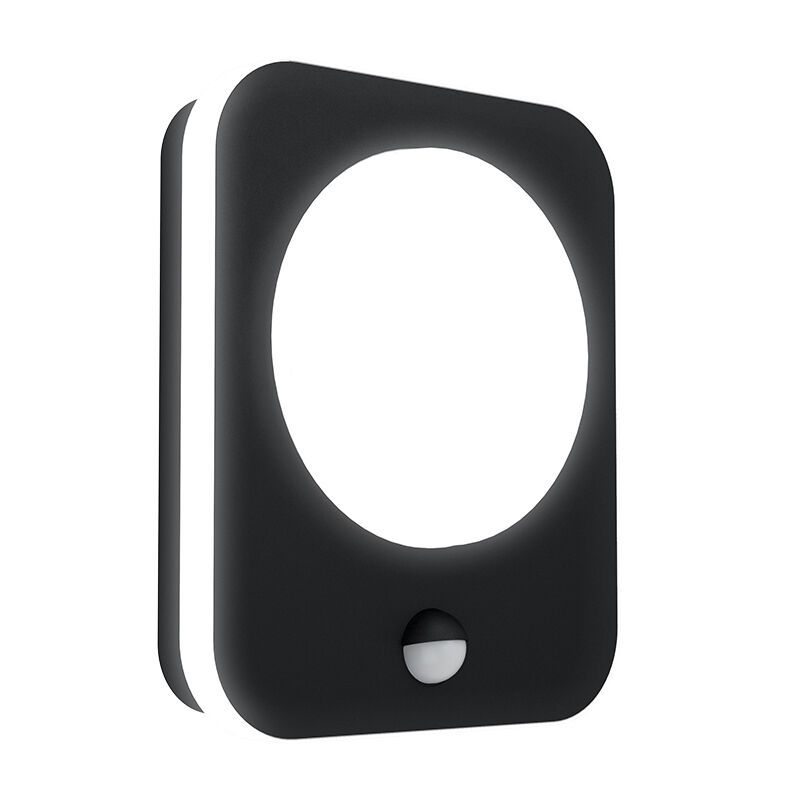 Applique extérieur avec détecteur de mouvement noire en aluminium, Luut, 9W, 3000K LED, IP44