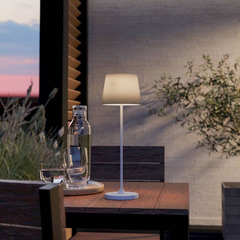 Lampe de table verte en tissu, Latif, 2W, white switch LED, avec variateur tactile