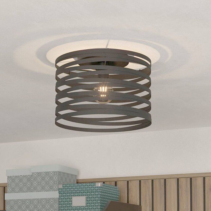 Plafonnier noir en aluminium, Tein