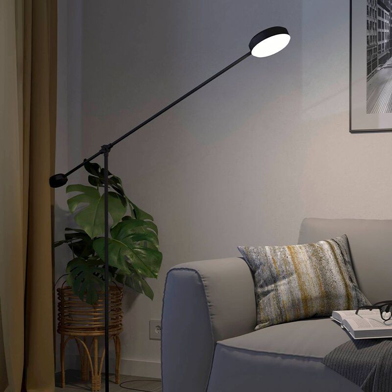 Lampadaire liseuse noir en aluminium, Thies, 24W, 3000K LED, gradable en 3 étapes Lampadaire liseuse noir en aluminium, Thies, 24W, 3000K LED, gradable en 3 étapes