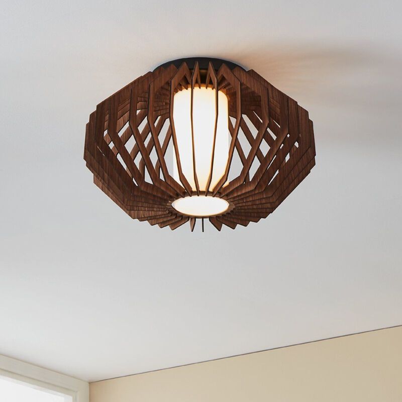 Plafonnier en bois marron, Lianda Plafonnier en bois marron, Lianda