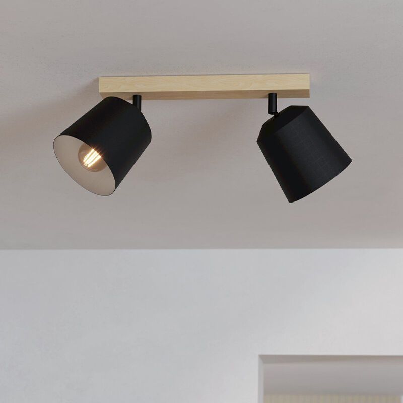 Spot mural en bois marron, Teddy