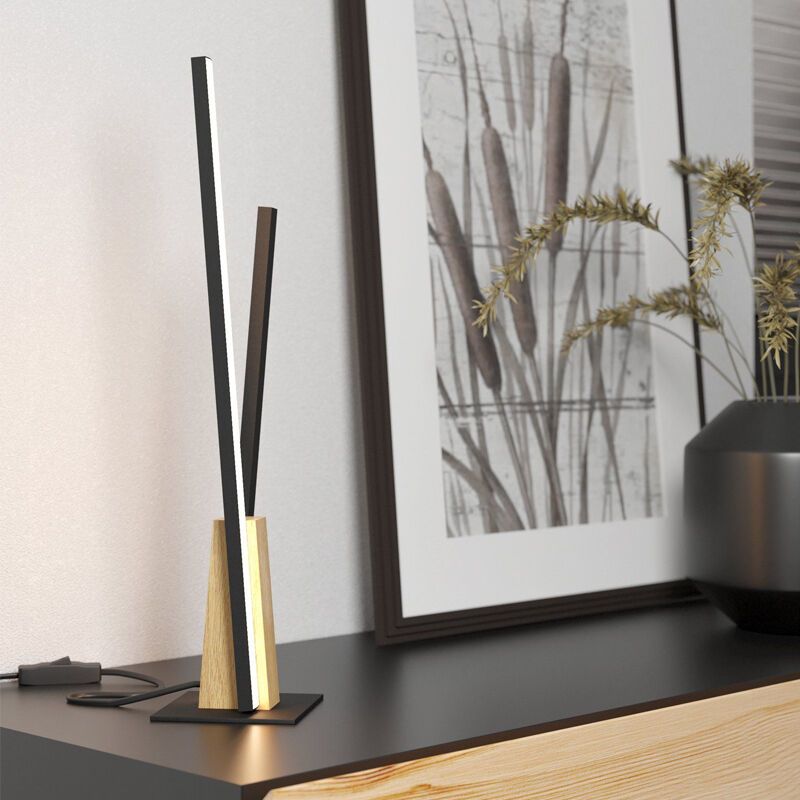 Lampe de table noire en aluminium, Leintje, 6,8W, 3000K LED, avec interrupteur Lampe de table noire en aluminium, Leintje, 6,8W, 3000K LED, avec interrupteur