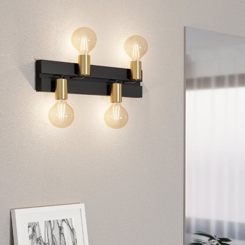 Applique murale noire en aluminium, Jelka