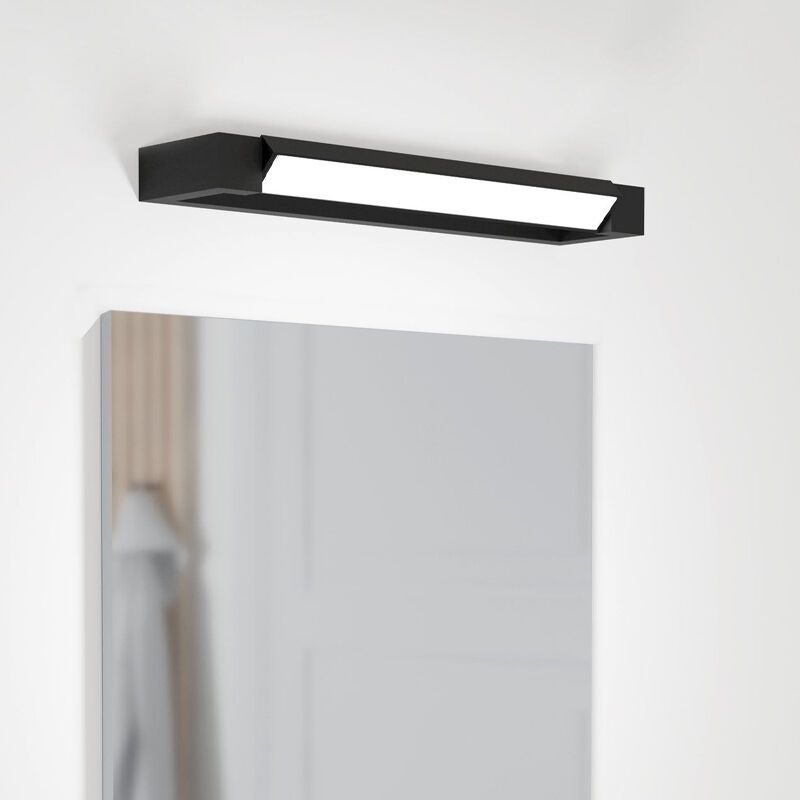 Éclairage miroir noir en aluminium, Shukri, 8,9W, 4000K LED, IP44
