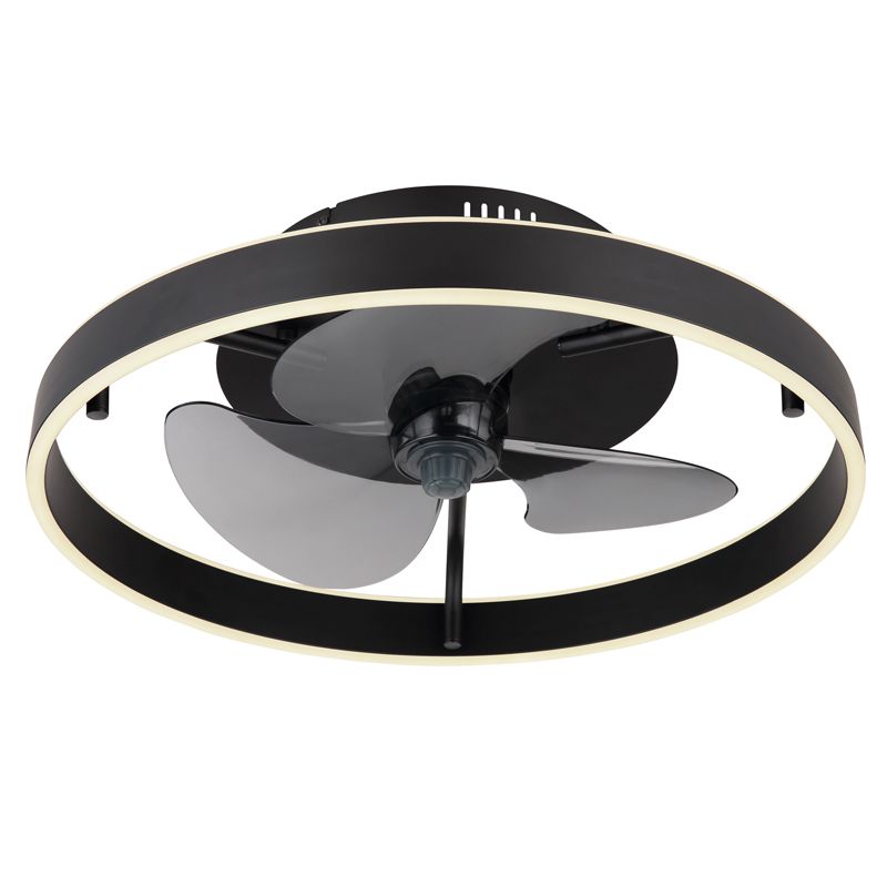 Ventilateur de plafond noir en plastique, Joos, 40W, blanc chaud à froid réglable LED, avec télécommande