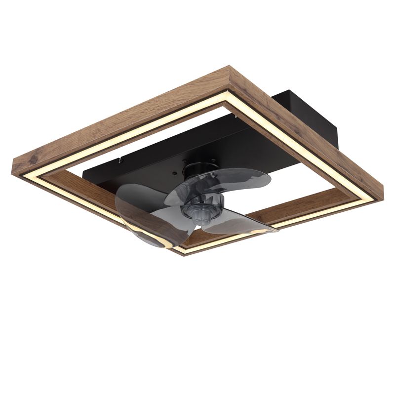 Ventilateur de plafond marron en plastique, Lamyea, 24W, blanc chaud à froid réglable LED, avec télécommande Ventilateur de plafond marron en plastique, Lamyea, 24W, blanc chaud à froid réglable LED, avec télécommande