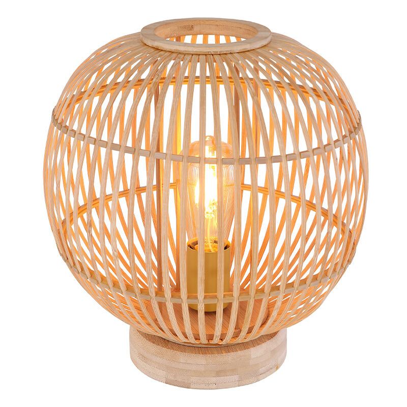 Lampe de table en bois marronne, Terry, avec interrupteur Lampe de table en bois marronne, Terry, avec interrupteur